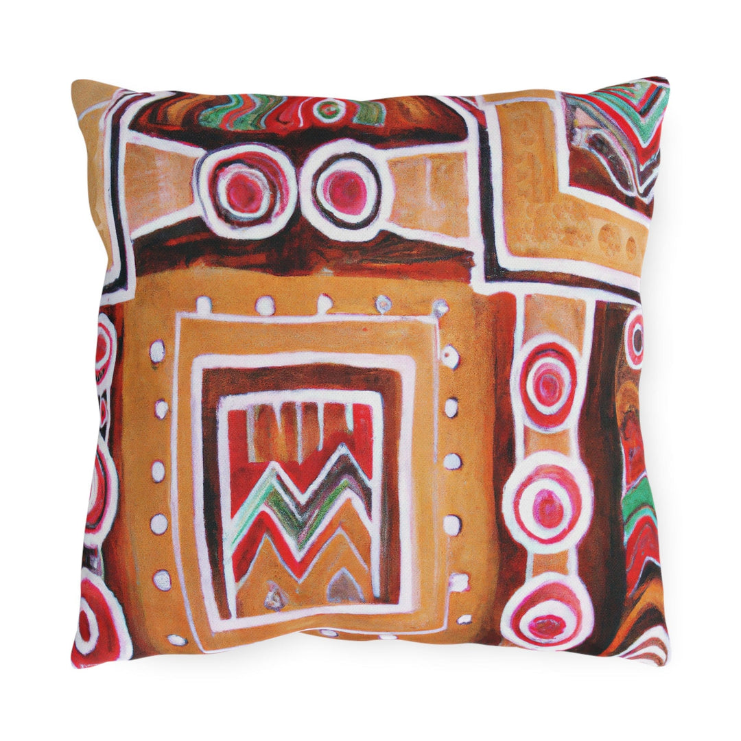 Decorative Indoor/outdoor Throw Pillow Brown Orange Aztec Pattern - Decorative