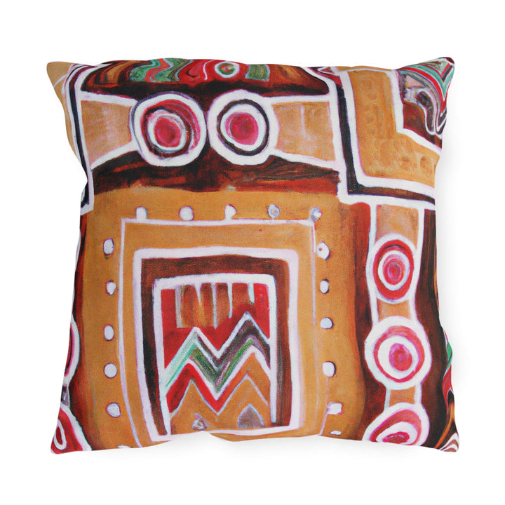 Decorative Indoor/outdoor Throw Pillow Brown Orange Aztec Pattern - Decorative