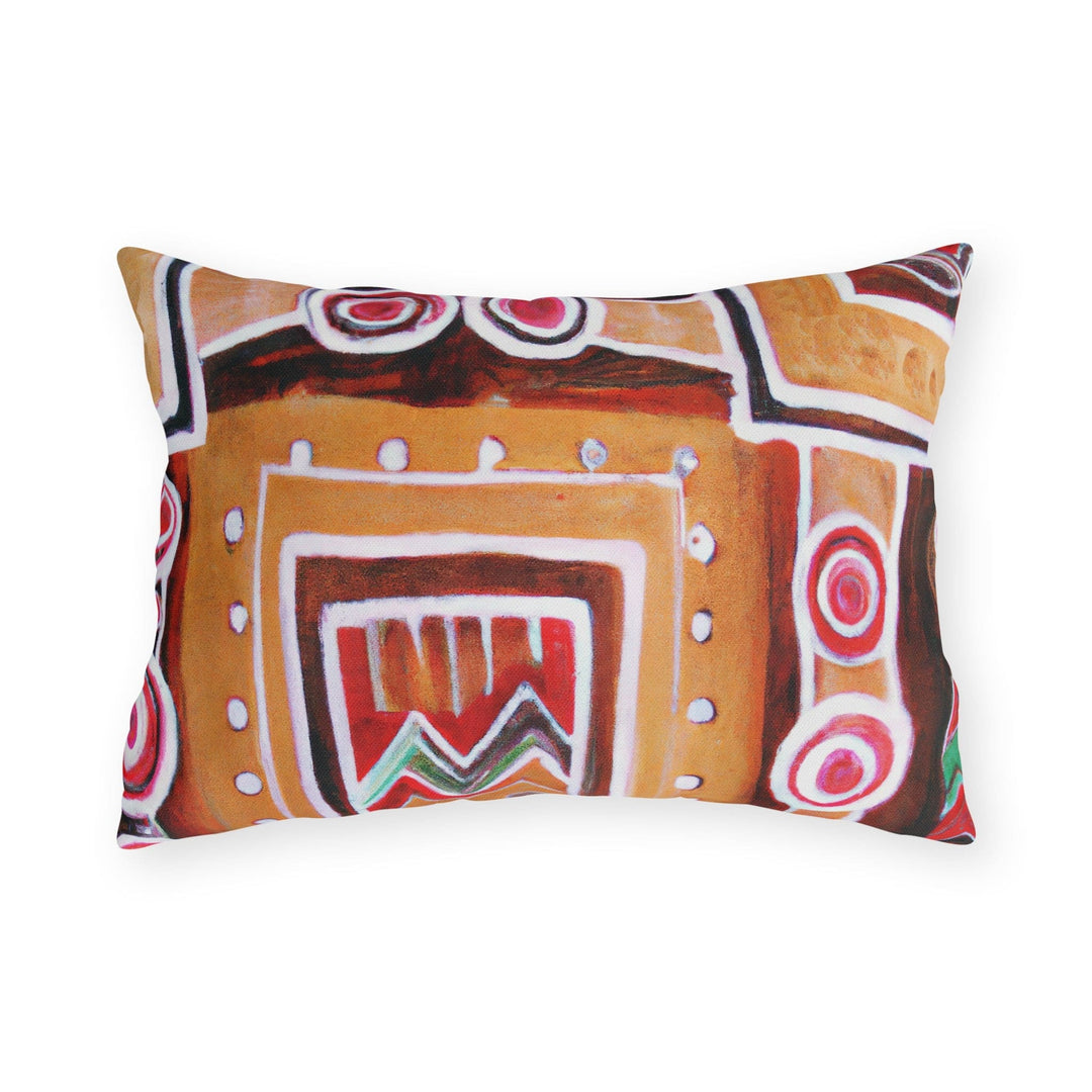 Decorative Indoor/outdoor Throw Pillow Brown Orange Aztec Pattern - Decorative