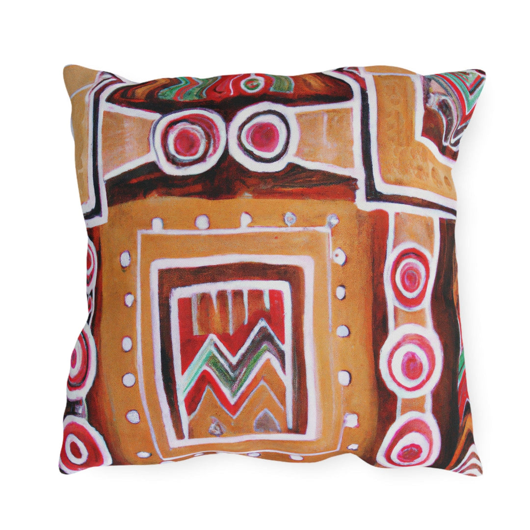 Decorative Indoor/outdoor Throw Pillow Brown Orange Aztec Pattern - Decorative