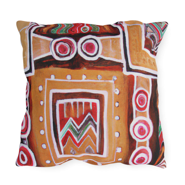 Decorative Indoor/outdoor Throw Pillow Brown Orange Aztec Pattern - Decorative