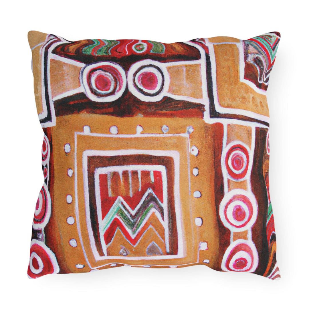 Decorative Indoor/outdoor Throw Pillow Brown Orange Aztec Pattern - Decorative