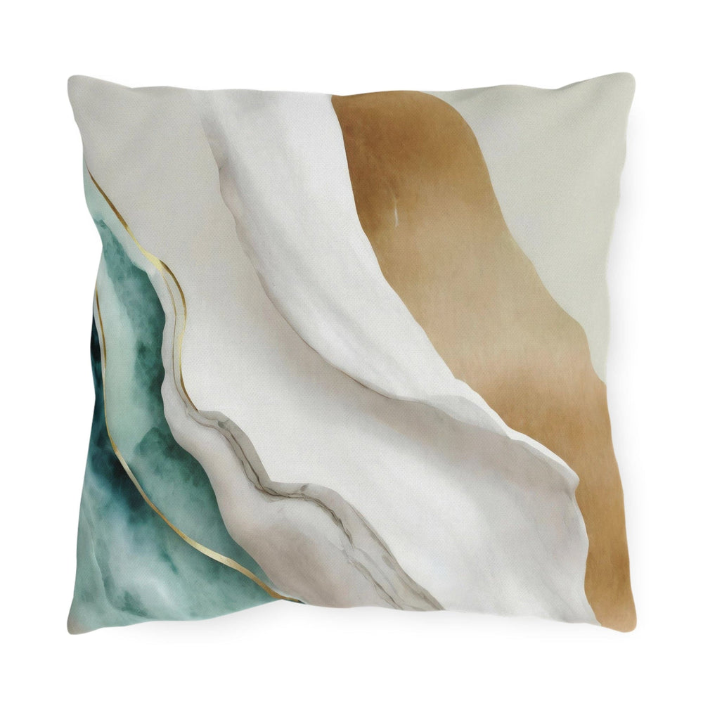 Decorative Indoor/outdoor Throw Pillow Cream White Green Marble - Decorative