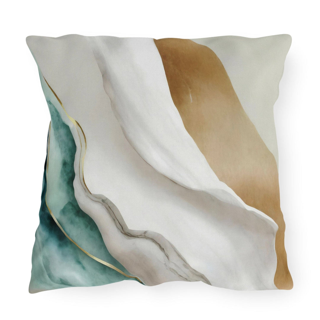 Decorative Indoor/outdoor Throw Pillow Cream White Green Marble - Decorative