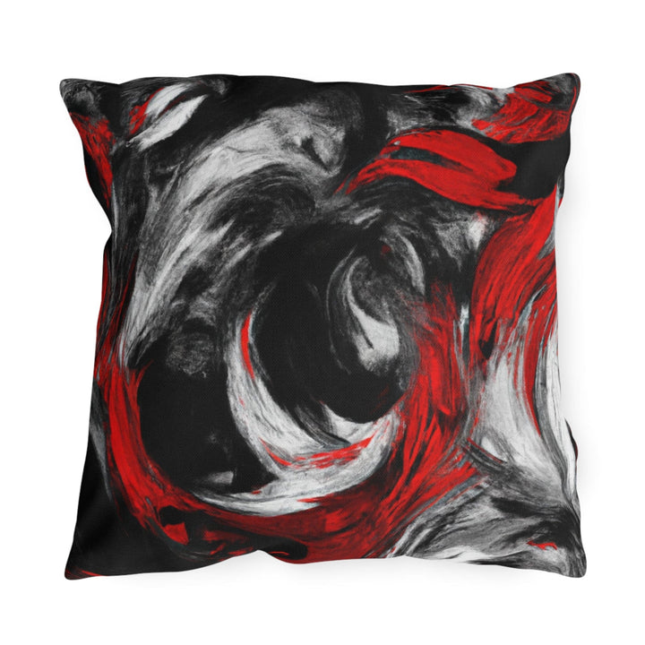 Decorative Indoor/outdoor Throw Pillow - Black Red Abstract Pattern