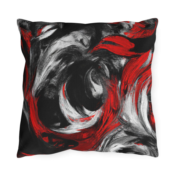 Decorative Indoor/outdoor Throw Pillow - Black Red Abstract Pattern
