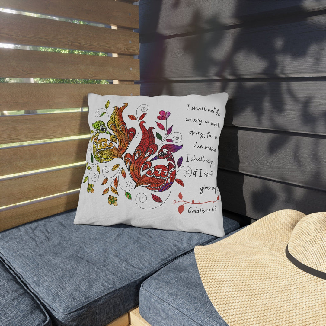 Decorative Indoor/outdoor Throw Pillow - i Shall not be Weary in Well Doing