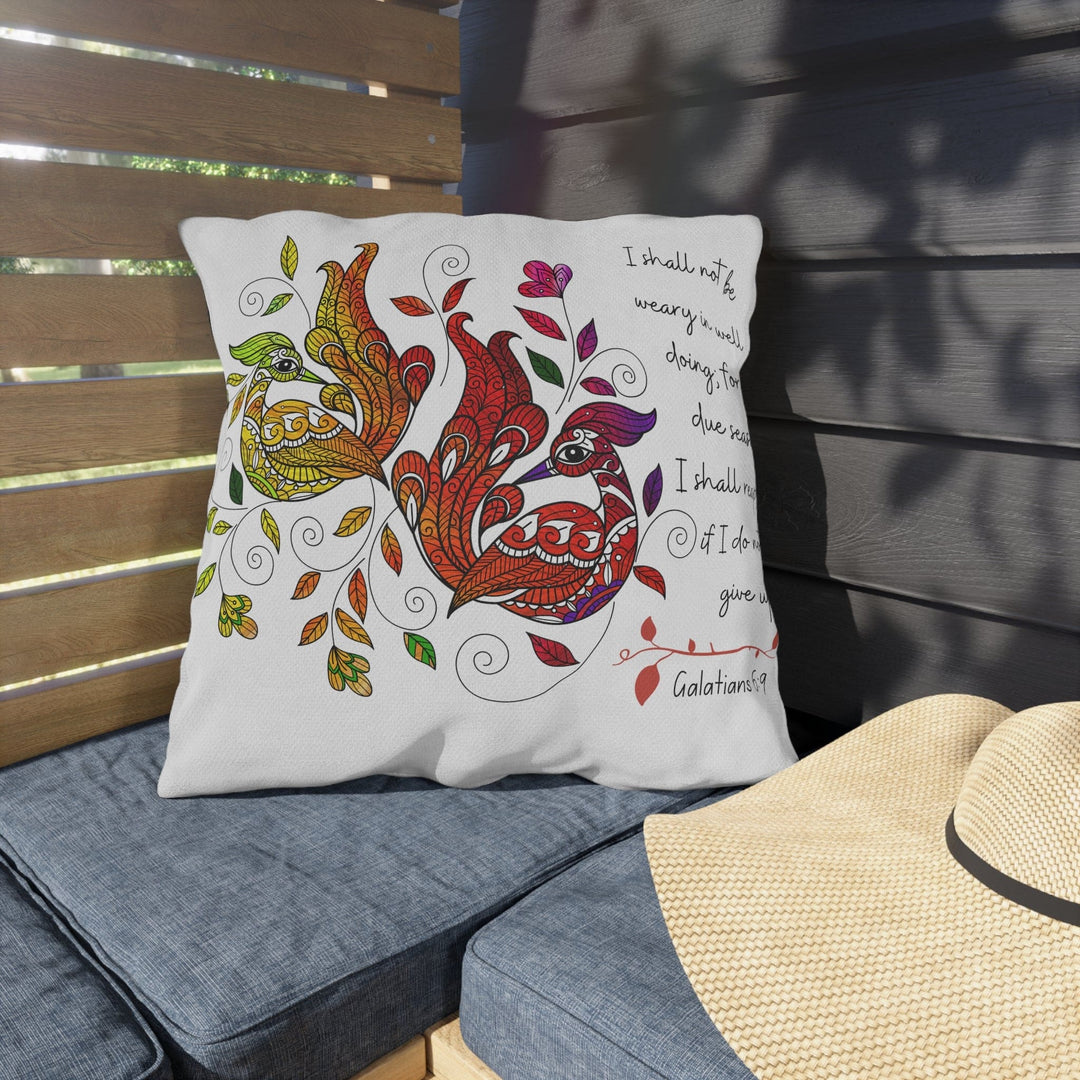 Decorative Indoor/outdoor Throw Pillow - i Shall not be Weary in Well Doing