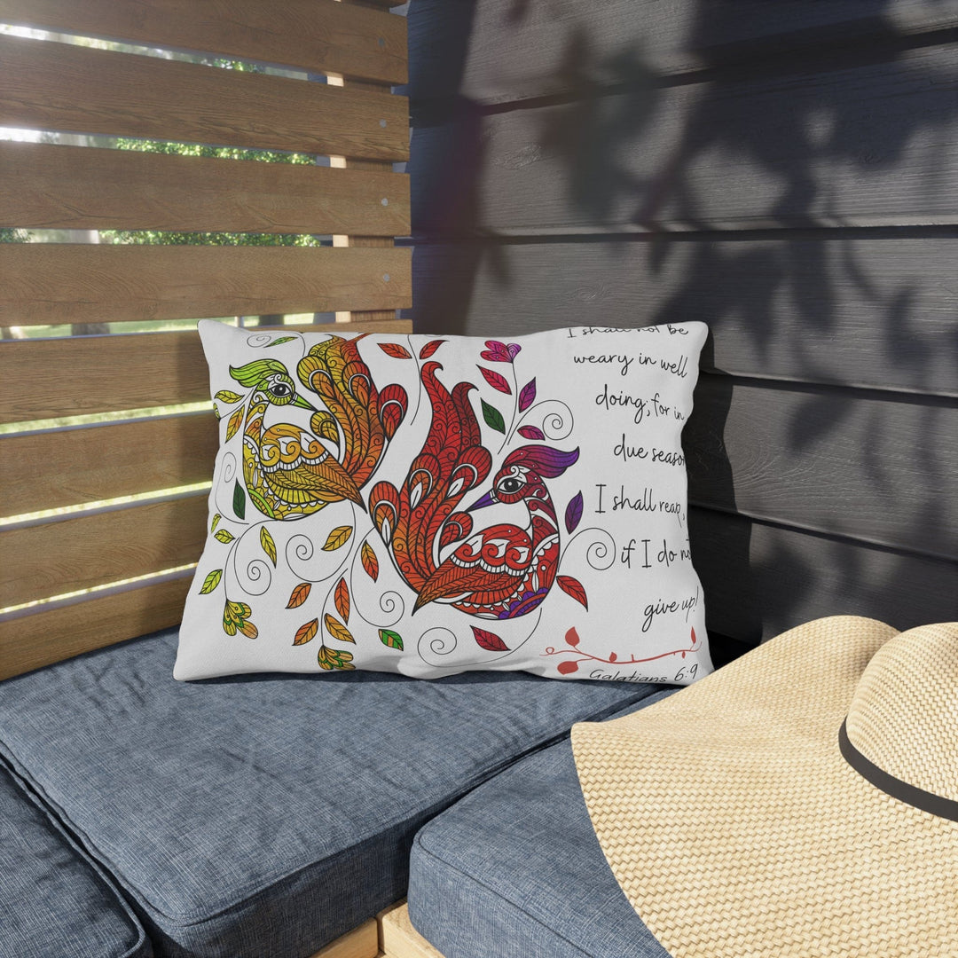 Decorative Indoor/outdoor Throw Pillow - i Shall not be Weary in Well Doing