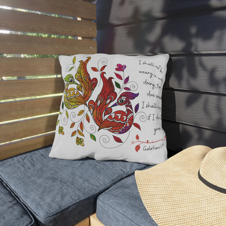 Decorative Indoor/outdoor Throw Pillow - i Shall not be Weary in Well Doing