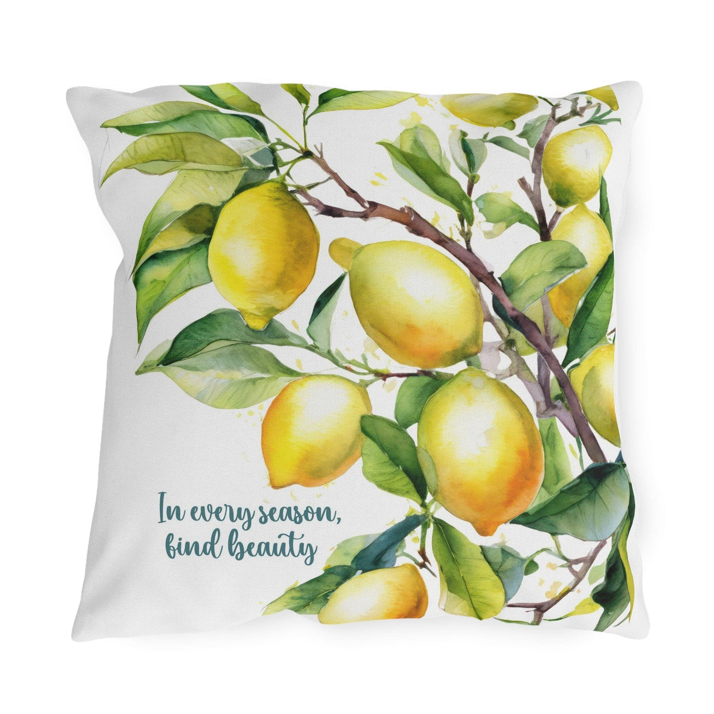 Indoor/outdoor Throw Pillow In Every Season Find Beauty Lemon Tree - Home Decor