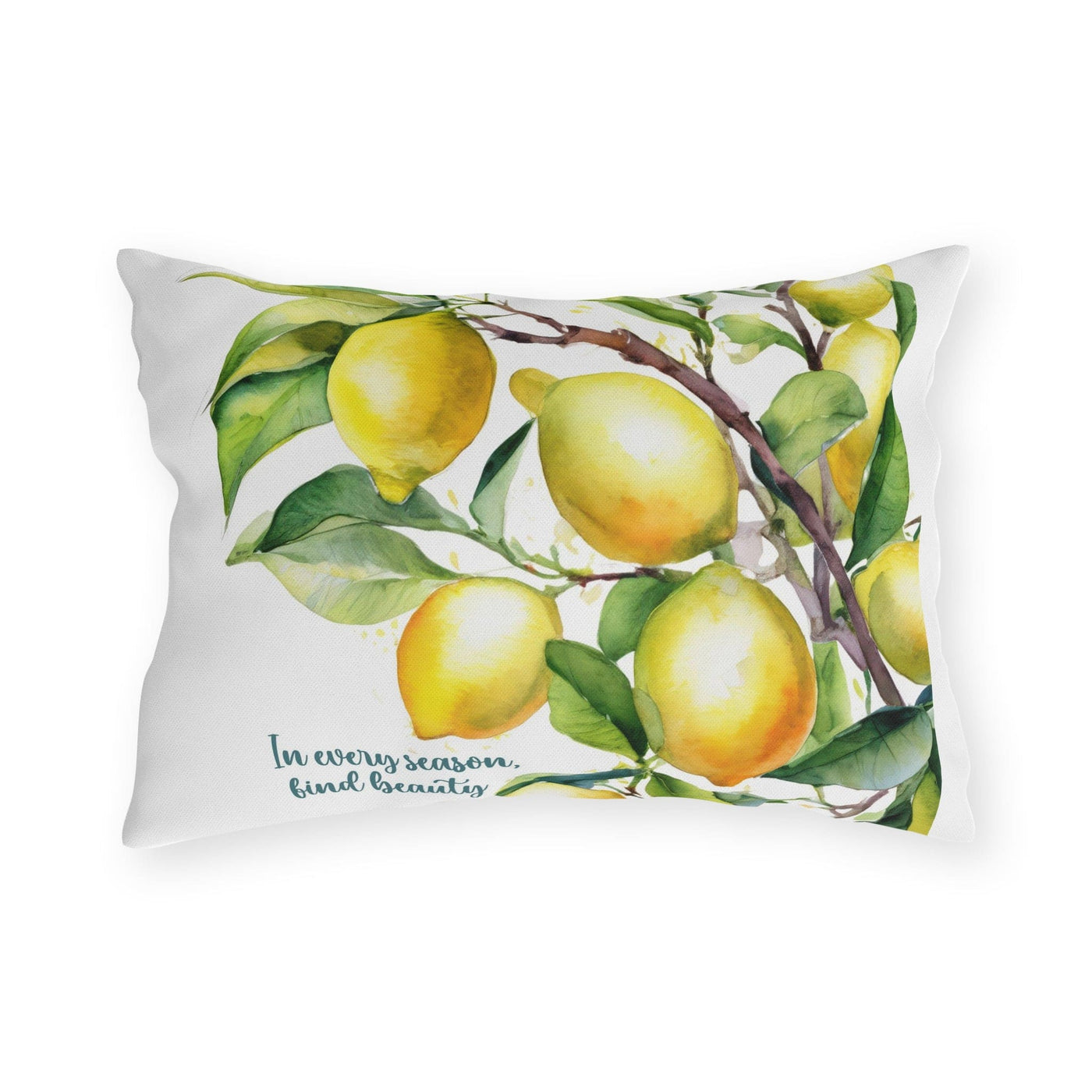 Indoor/outdoor Throw Pillow In Every Season Find Beauty Lemon Tree - Home Decor