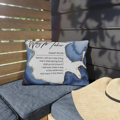 Indoor/outdoor Throw Pillow Way Maker Blue Design - Home Decor