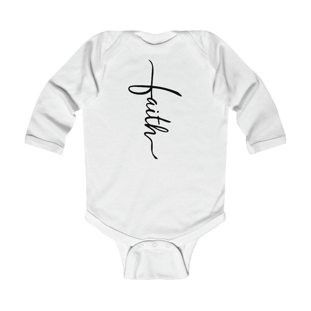 Infant Long Sleeve Bodysuit Faith Christian Inspiration - Childrens | Infant