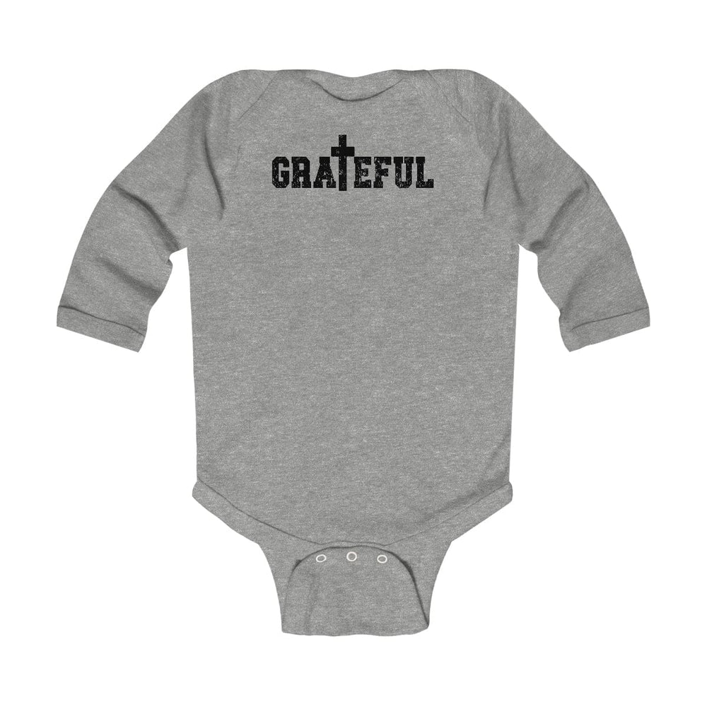 Infant Long Sleeve Bodysuit Grateful Christian Inspiration Affirmation