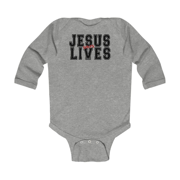 Infant Long Sleeve Bodysuit Jesus Saves Lives Christian Inspiration - Childrens