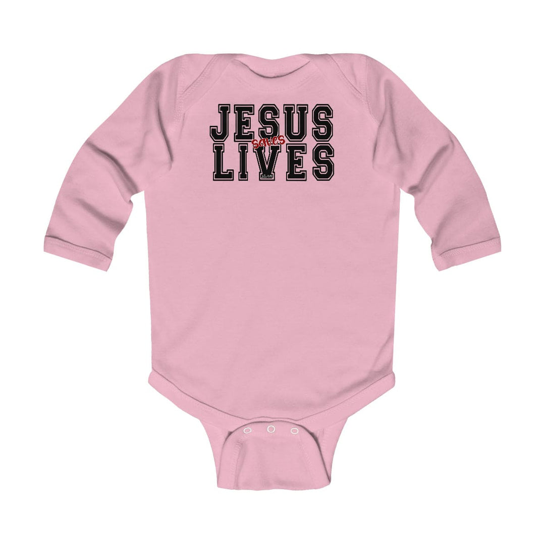 Infant Long Sleeve Bodysuit Jesus Saves Lives Christian Inspiration - Childrens