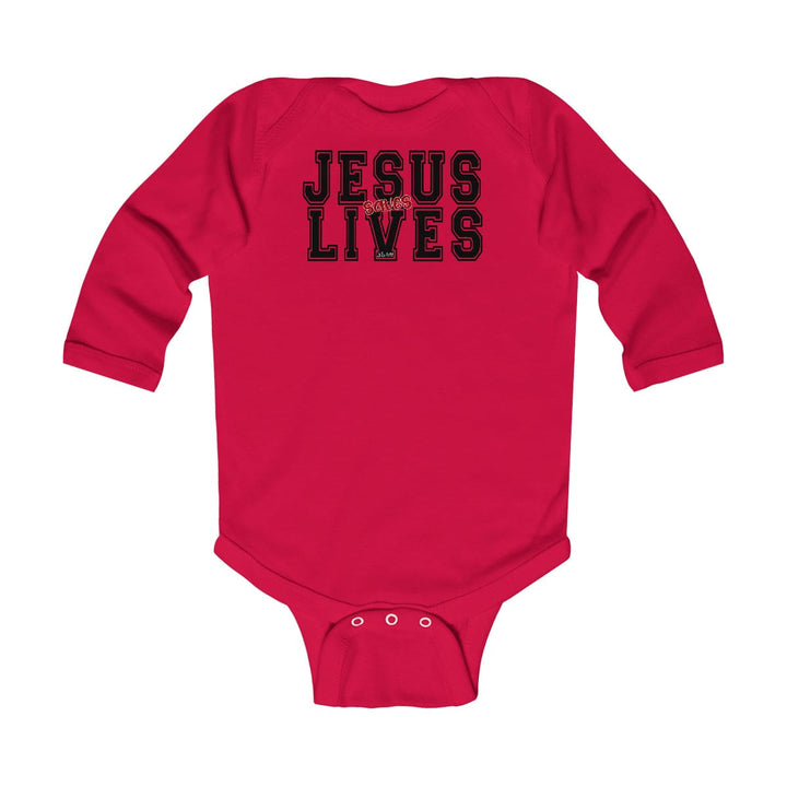 Infant Long Sleeve Bodysuit Jesus Saves Lives Christian Inspiration - Childrens