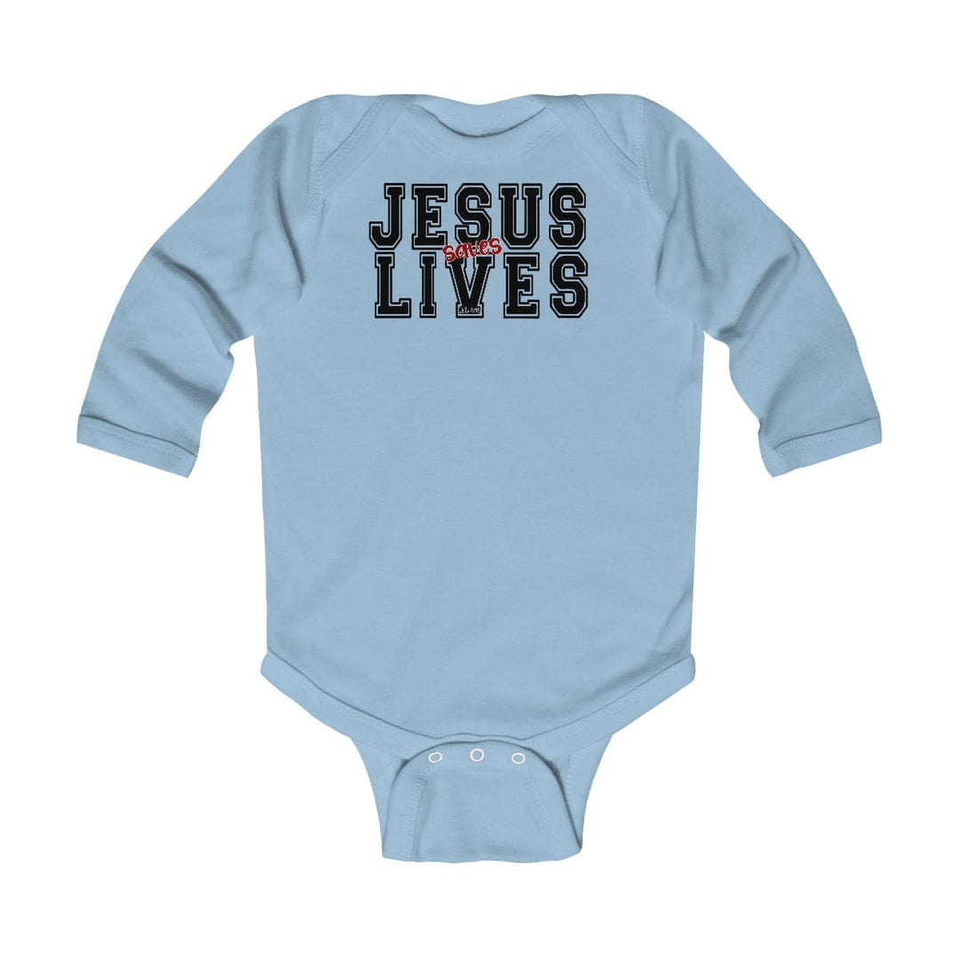 Infant Long Sleeve Bodysuit Jesus Saves Lives Christian Inspiration - Childrens