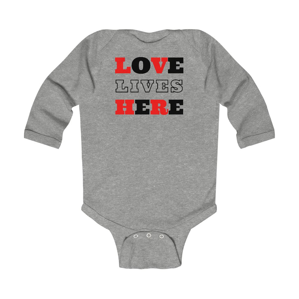 Infant Long Sleeve Bodysuit Love Lives Here Christian Inspiration - Childrens