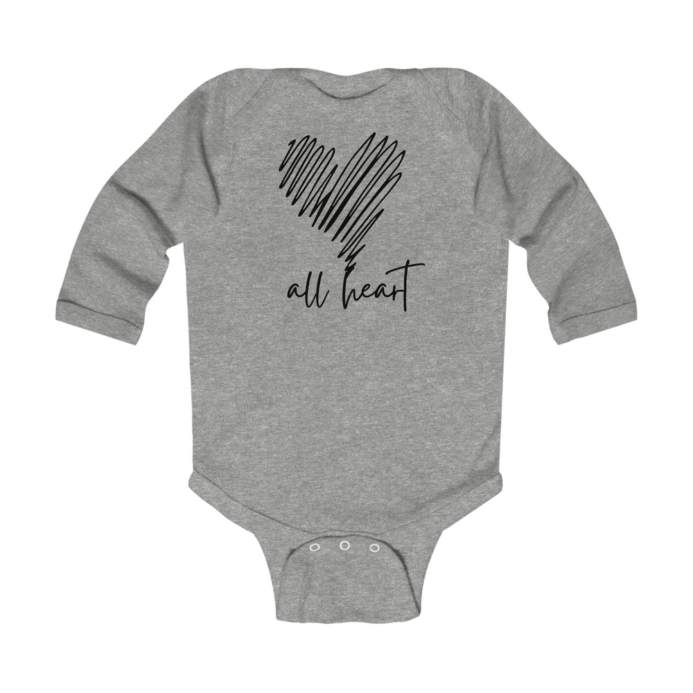 Infant Long Sleeve Bodysuit Say It Soul All Heart Black Line Art Print