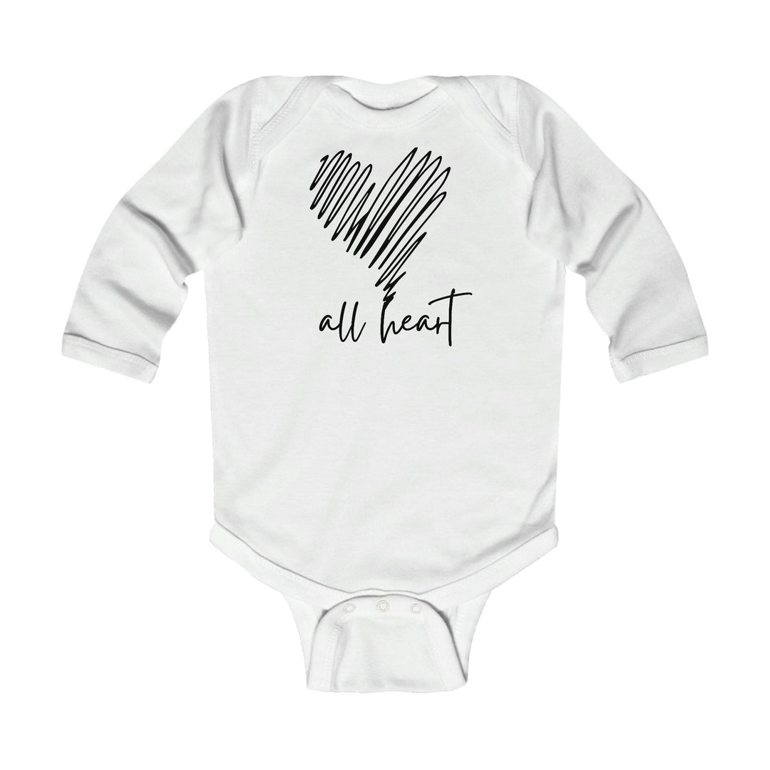 Infant Long Sleeve Bodysuit Say It Soul All Heart Black Line Art Print