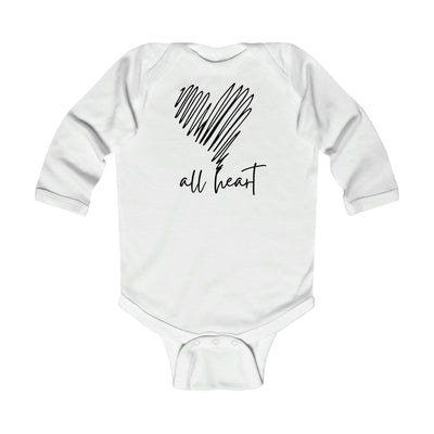 Infant Long Sleeve Bodysuit Say It Soul All Heart Black Line Art Print