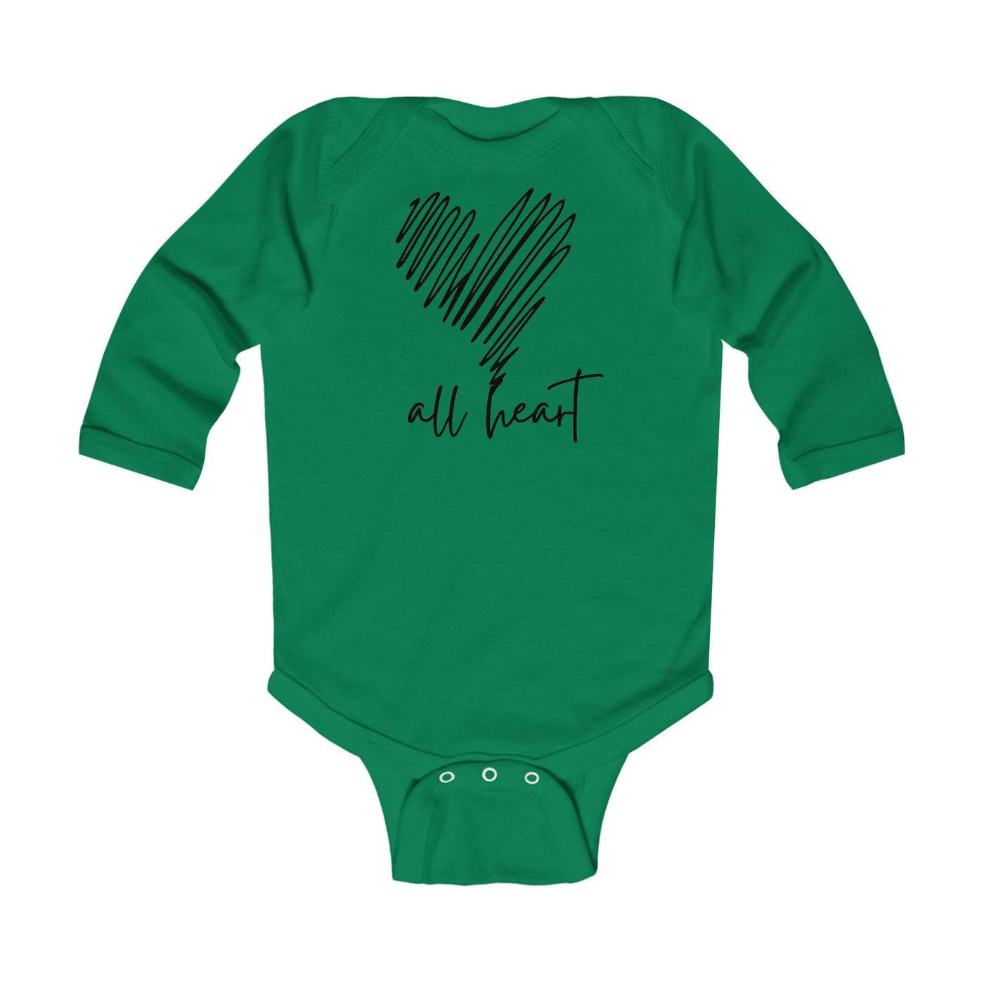 Infant Long Sleeve Bodysuit Say It Soul All Heart Black Line Art Print