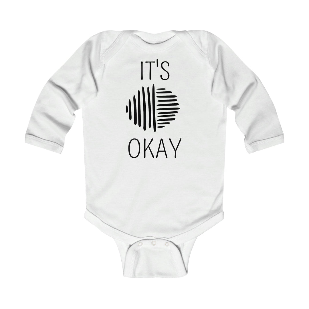 Infant Long Sleeve Bodysuit Say It Soul Its Okay Black Line Art Positive