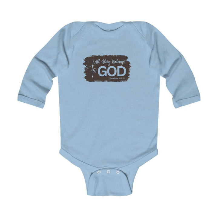 Infant Long Sleeve Graphic T-shirt All Glory Belongs to God Brown - Childrens