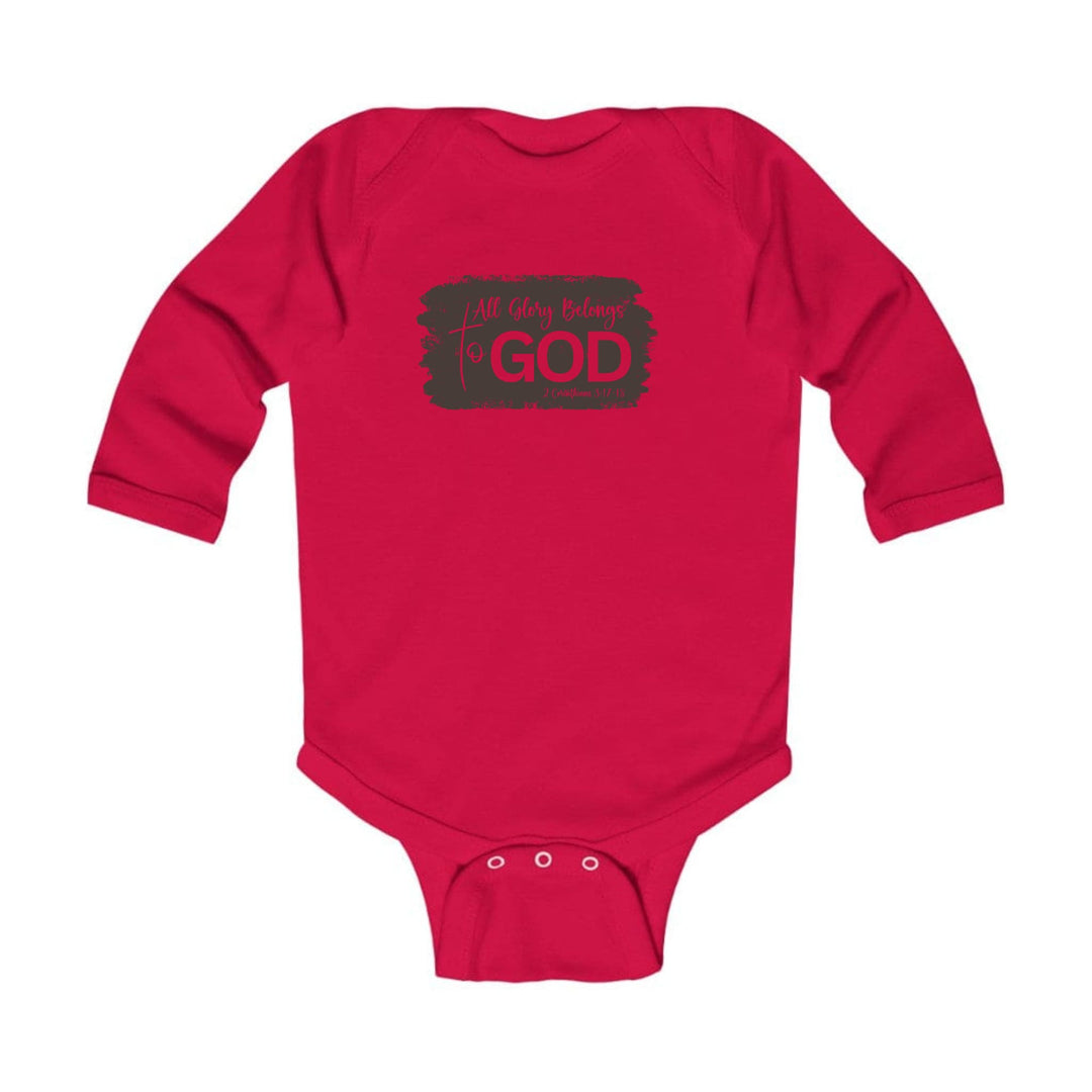 Infant Long Sleeve Graphic T-shirt All Glory Belongs to God Brown - Childrens