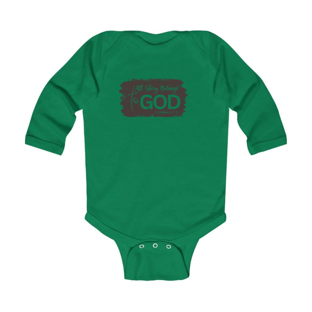 Infant Long Sleeve Graphic T-shirt All Glory Belongs to God Brown - Childrens