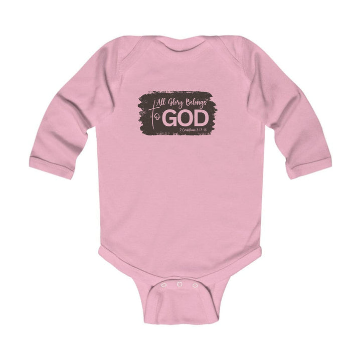 Infant Long Sleeve Graphic T-shirt All Glory Belongs to God Brown - Childrens