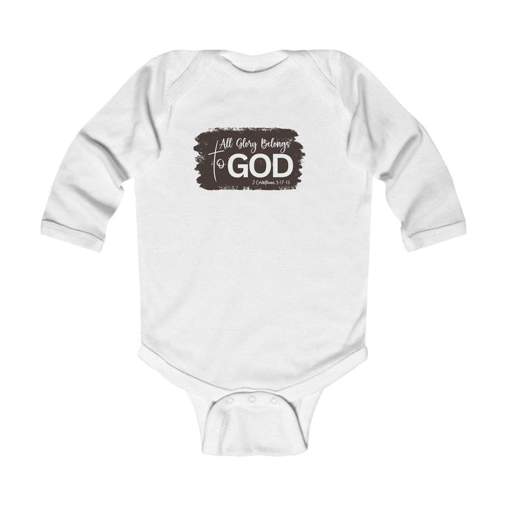 Infant Long Sleeve Graphic T-shirt All Glory Belongs to God Brown - Childrens