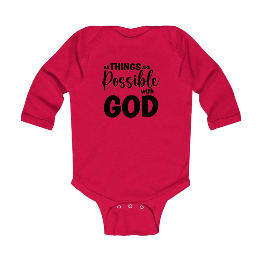 Infant Long Sleeve Graphic T-shirt All Things are Possible with God - Childrens