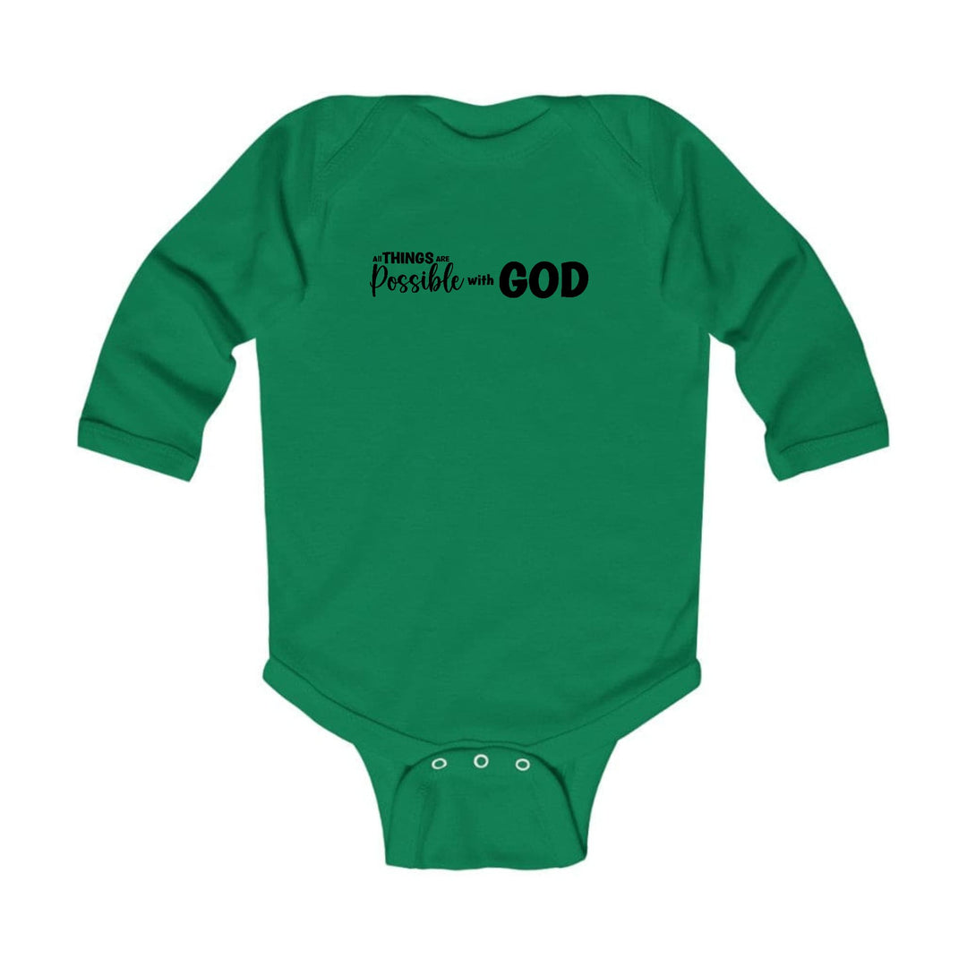 Infant Long Sleeve Graphic T-shirt All Things are Possible with God - Childrens