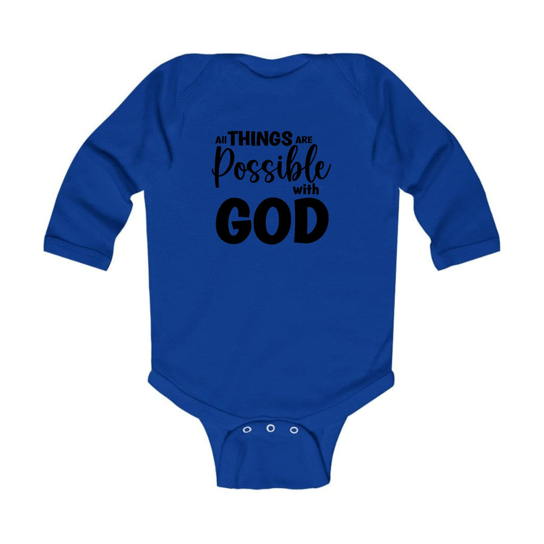 Infant Long Sleeve Graphic T-shirt All Things are Possible with God - Childrens