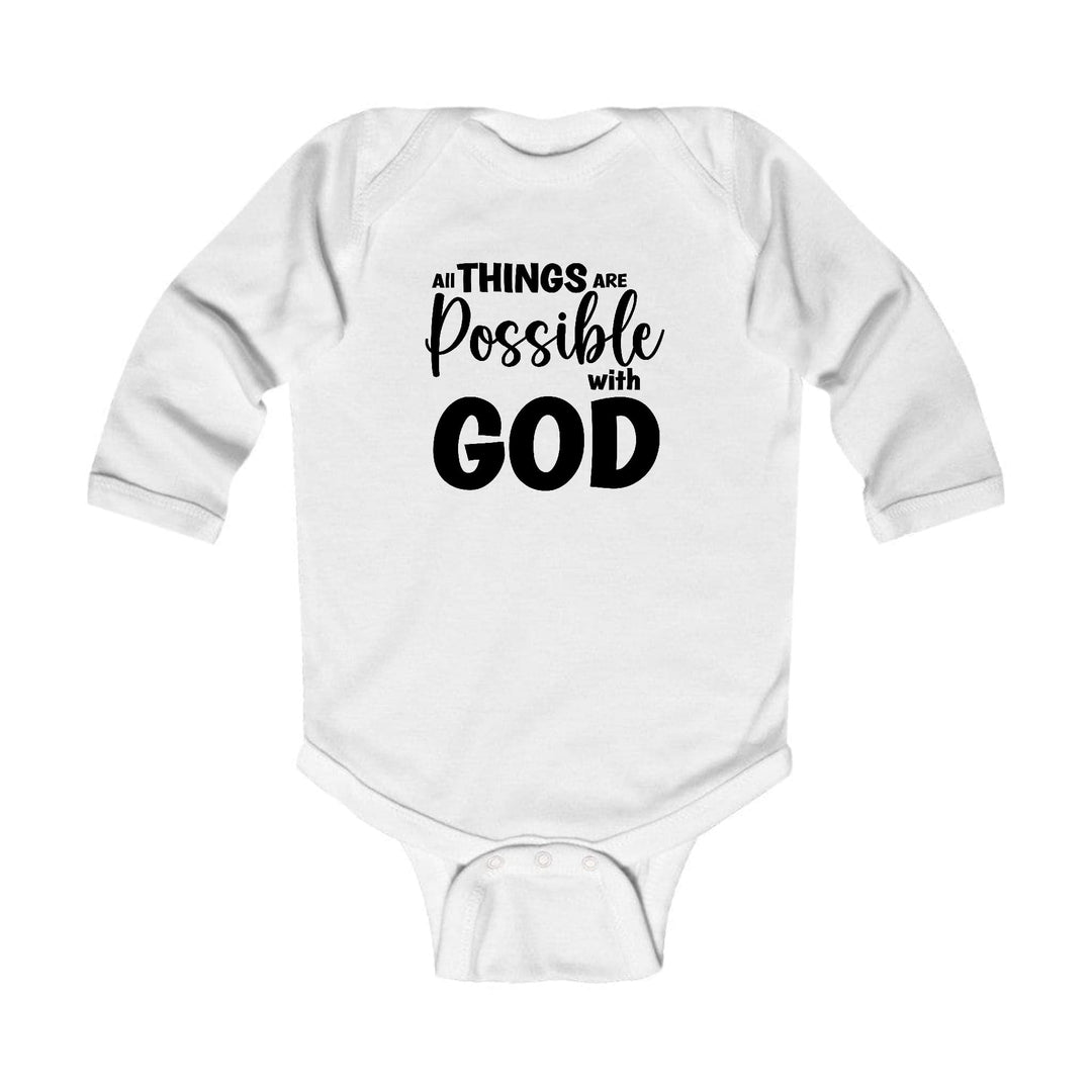 Infant Long Sleeve Graphic T-shirt All Things are Possible with God - Childrens