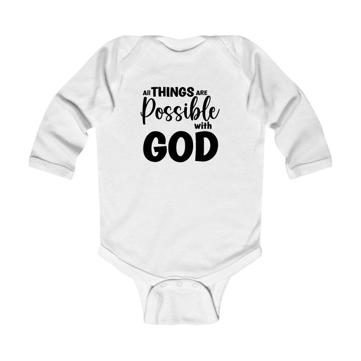 Infant Long Sleeve Graphic T-shirt All Things are Possible with God - Childrens