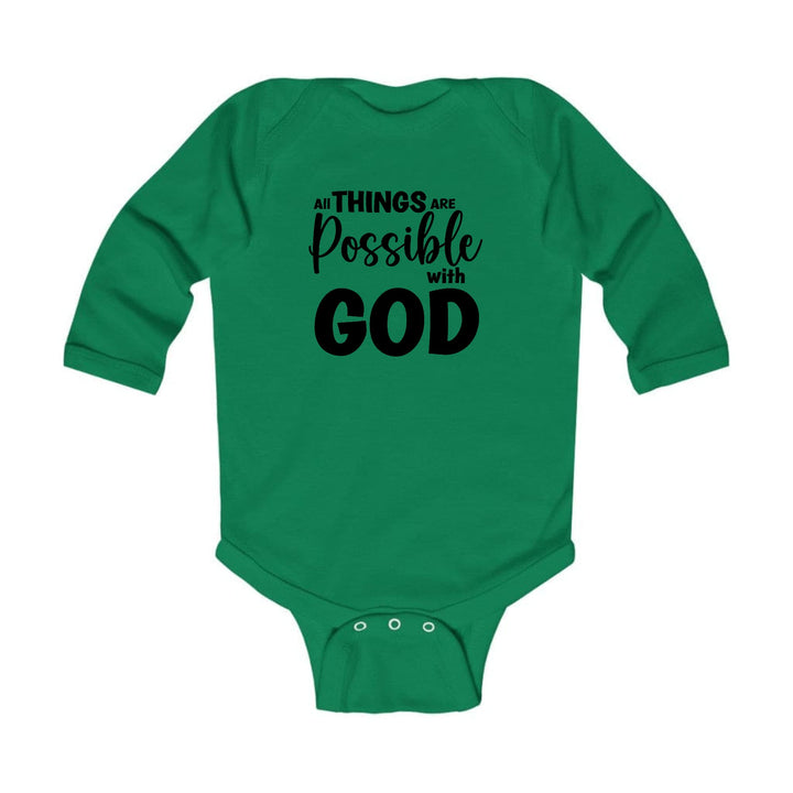 Infant Long Sleeve Graphic T-shirt All Things are Possible with God - Childrens