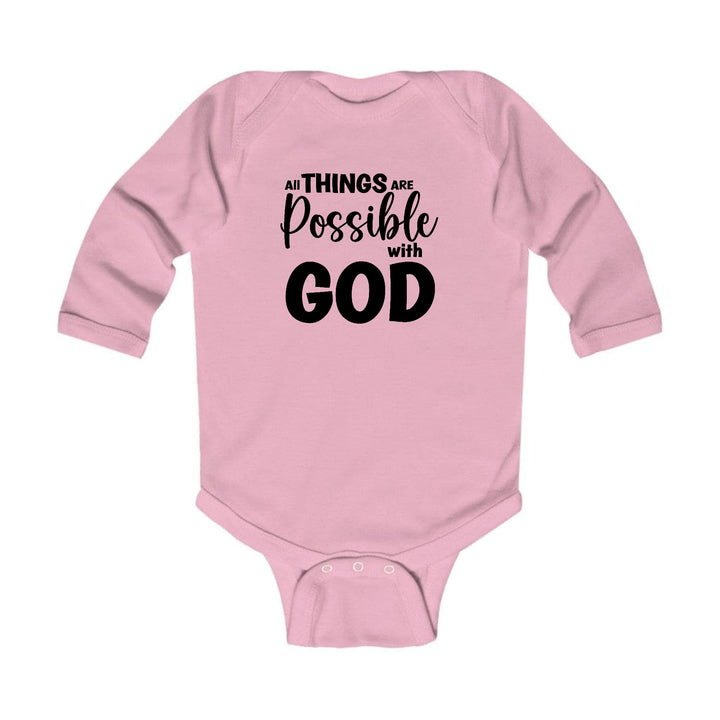 Infant Long Sleeve Graphic T-shirt All Things are Possible with God - Childrens