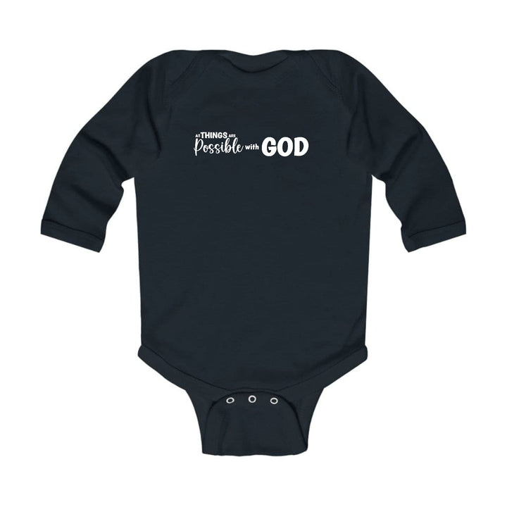 Infant Long Sleeve Graphic T-shirt All Things are Possible with God - Childrens