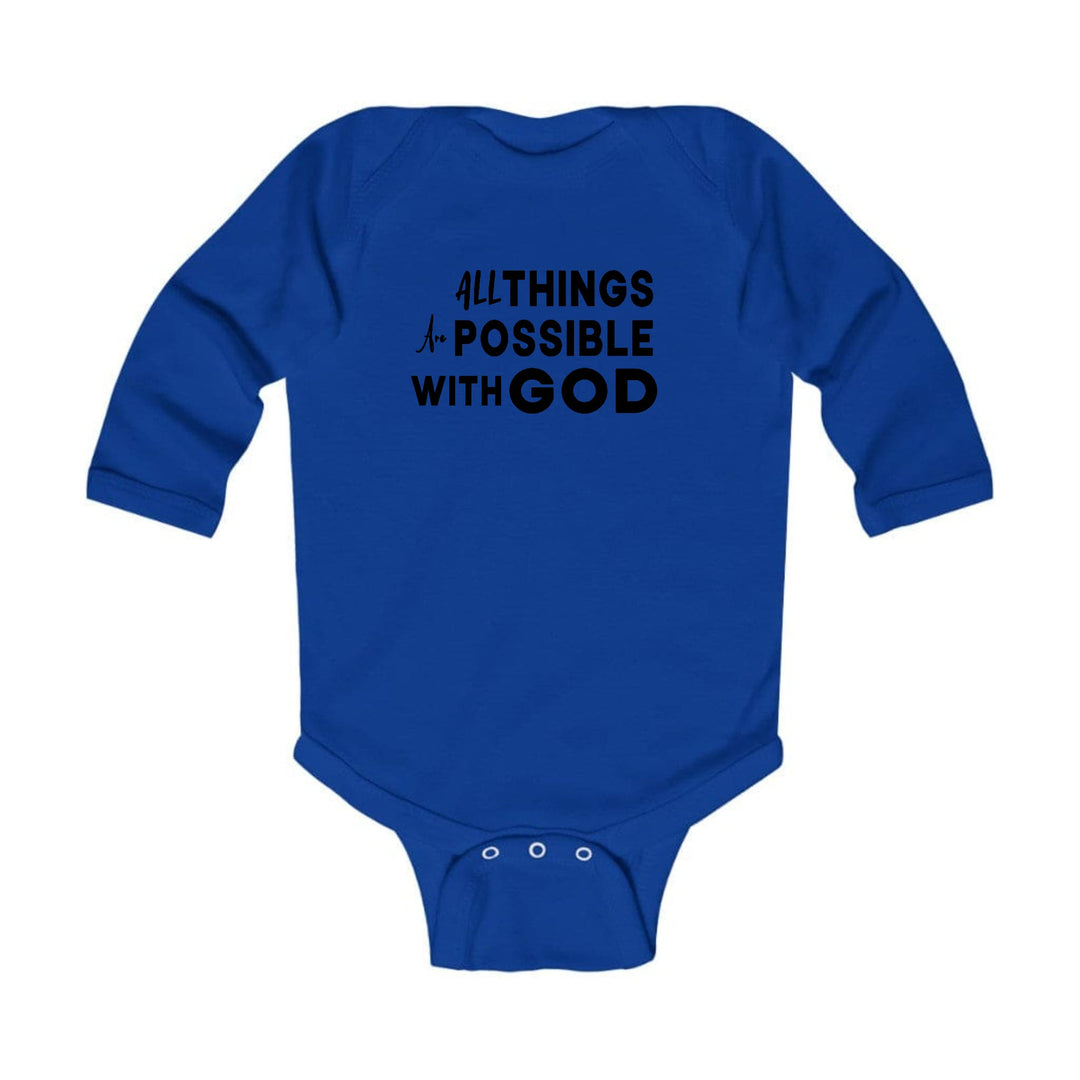 Infant Long Sleeve Graphic T-shirt All Things are Possible with God - Childrens