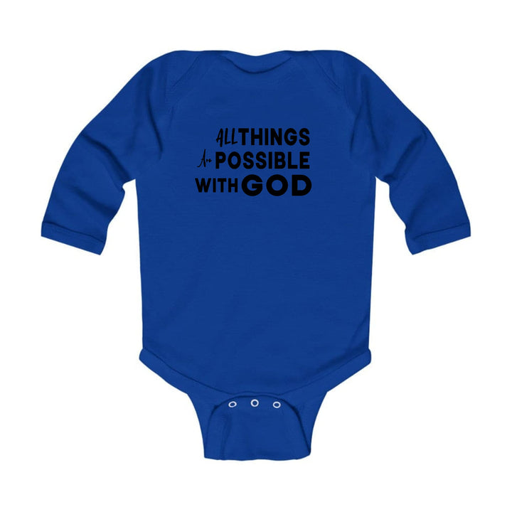 Infant Long Sleeve Graphic T-shirt All Things are Possible with God - Childrens