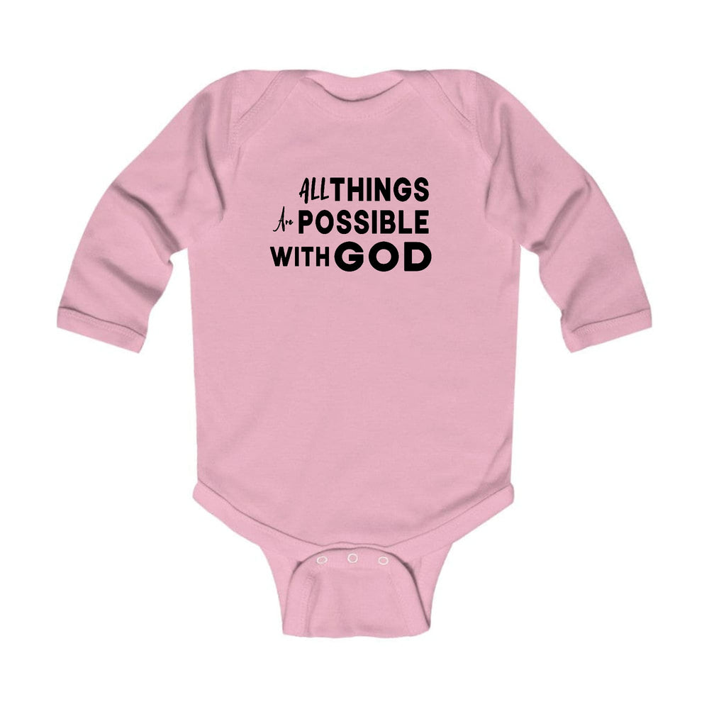 Infant Long Sleeve Graphic T-shirt All Things are Possible with God - Childrens