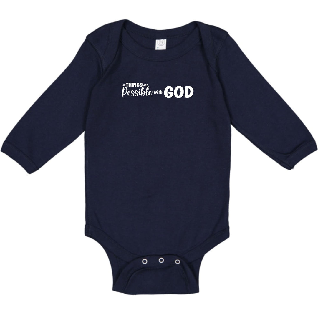 Infant Long Sleeve Graphic T-shirt All Things are Possible with God - Childrens