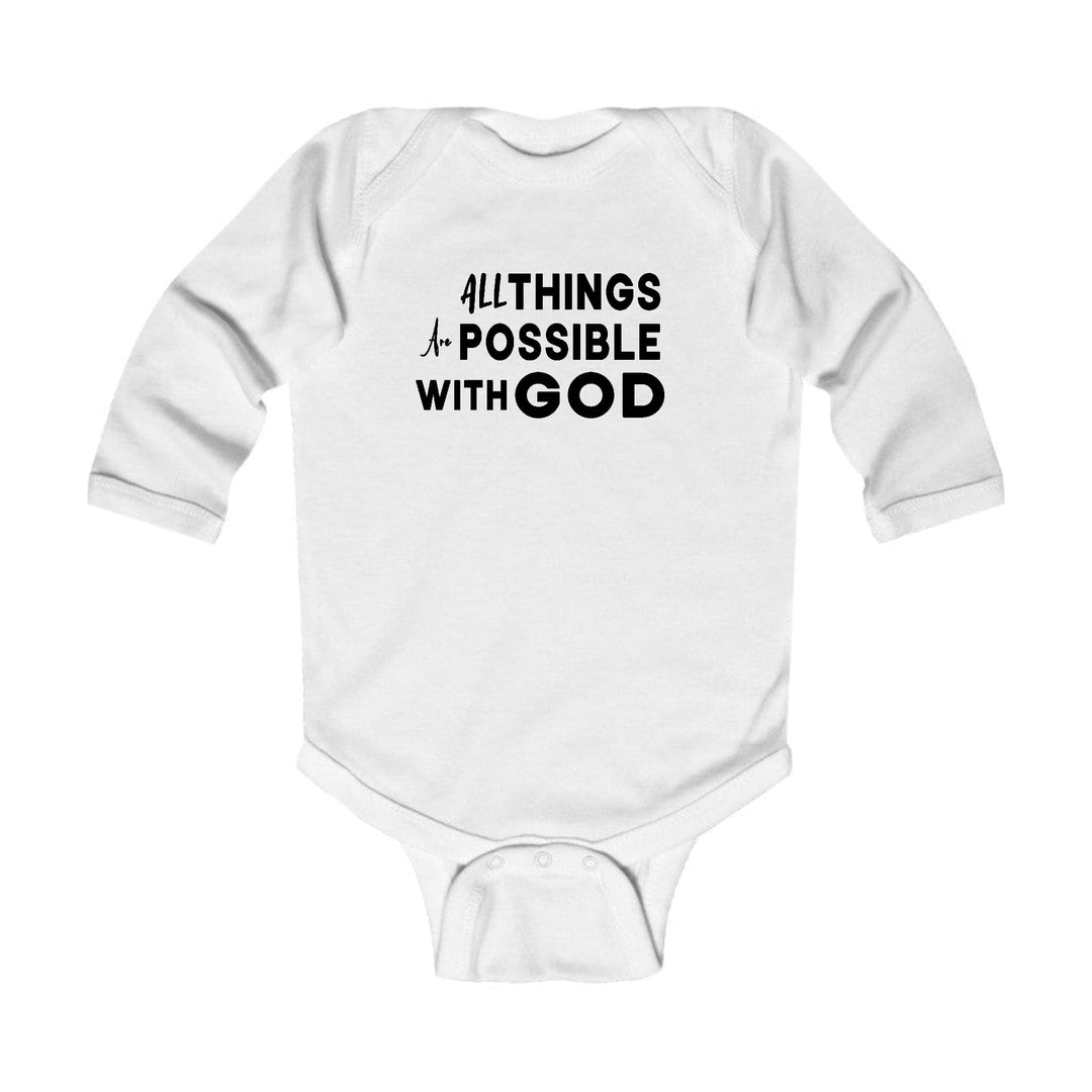 Infant Long Sleeve Graphic T-shirt All Things are Possible with God - Childrens