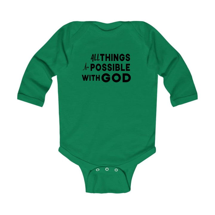 Infant Long Sleeve Graphic T-shirt All Things are Possible with God - Childrens