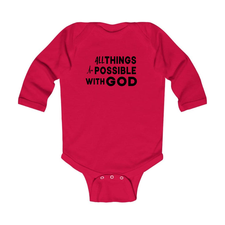 Infant Long Sleeve Graphic T-shirt All Things are Possible with God - Childrens