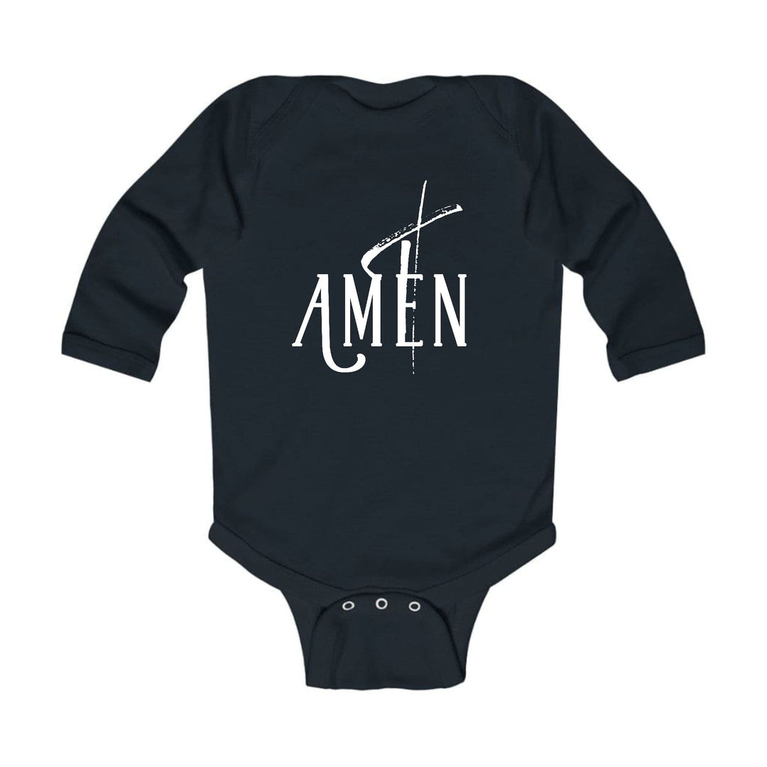 Infant Long Sleeve Graphic T-shirt Amen White Print - Childrens | Infant